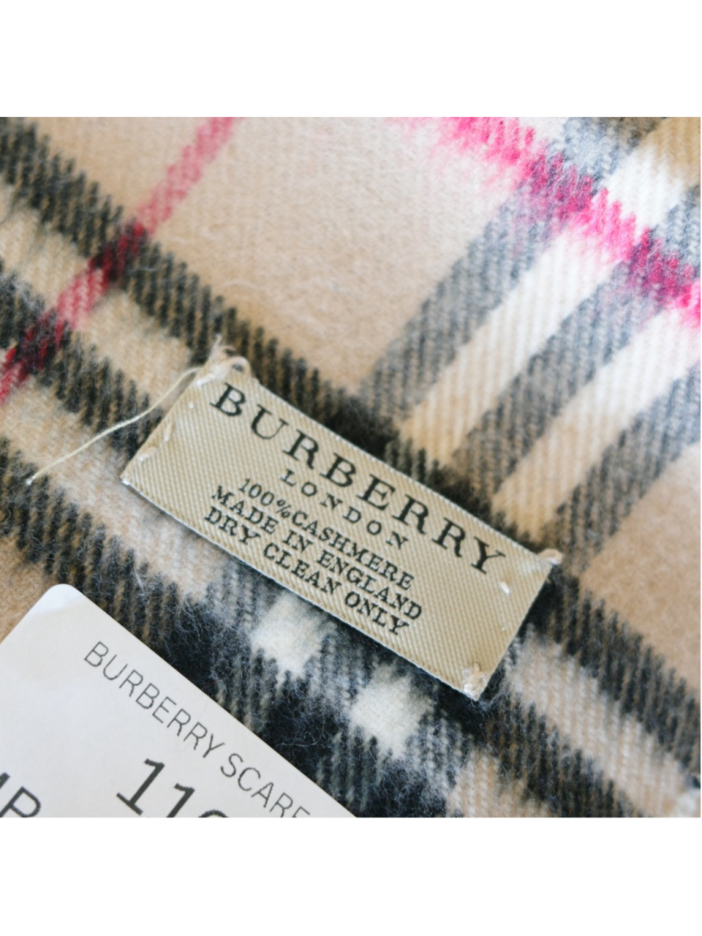 Burberry Vintage Check 100% Cashmere Scarf EXCELLENT - Picture 5 of 7